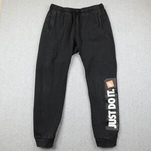 Nike Joggers Women's Medium Sweatpants Black Just Do It Logo Comfy Workout Cozy